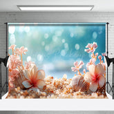 Lofaris Floral Under The Sea Shells Bokeh Photo Backdrop